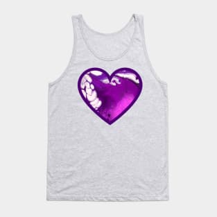 Purple/Lavender Paint Pour Heart Tank Top